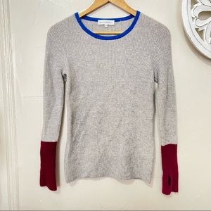 White+warren size M color block cashmere sweater
